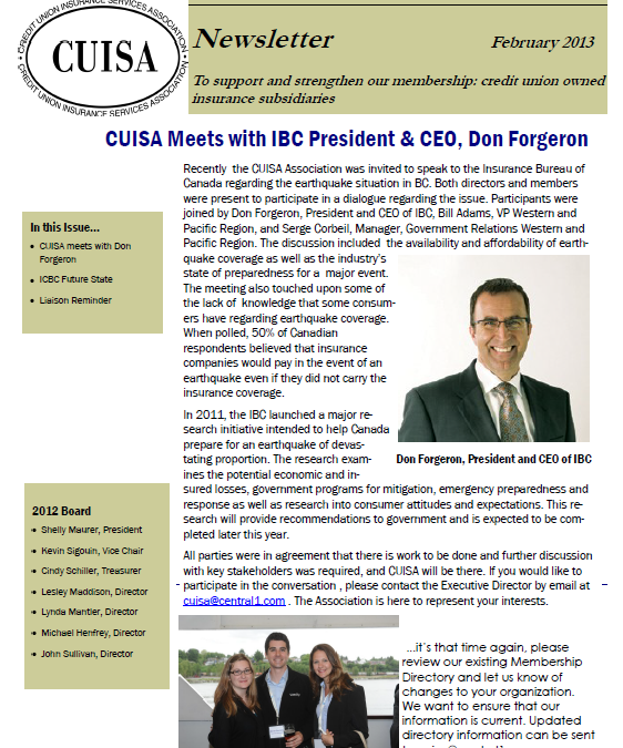 February Newsletter 2013